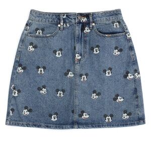Disney Blue Denim Mini Skirt with Mickey Mouse Print